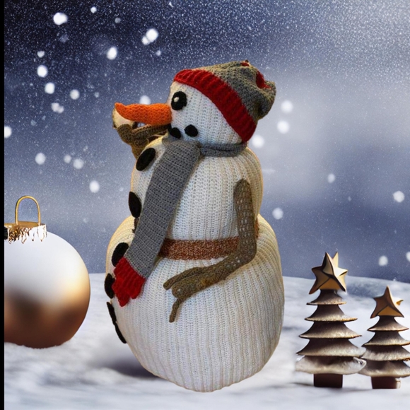 3.5 ft Snowman - Handmade Crochet - Customizable - Picture 5 of 7